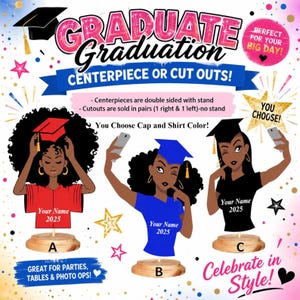 Graduation Table Centerpieces, Graduation Cut Out Decorations, Graduate Centerpiece, Graduation Decorations, Graduation Party Decorations