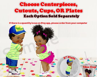 Hip Hop Prince Princess Fresh Baby Centerpieces OR Cut Outs, Fresh Baby Cutouts, Fresh Baby Gender Reveal, Fresh White Sneakers, Princess