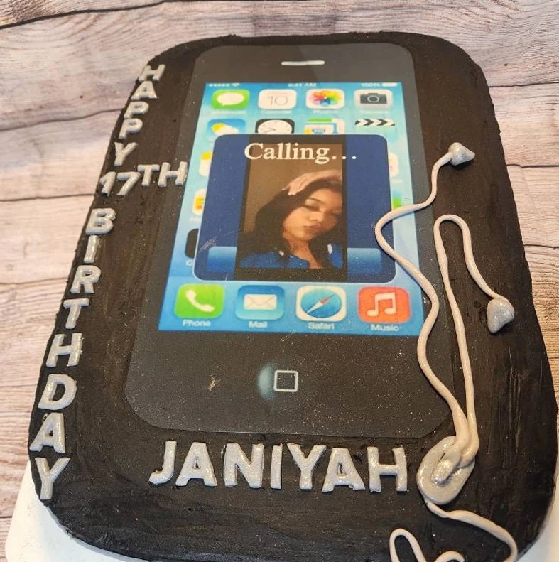 IPhone EDIBLE Cake Topper Image Cupcakes, Edible Phone Image IPhone EDIBLE Cake Topper Image Cupcakes, Edible Phone Image