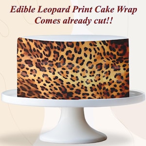 Leopard cheetah print Edible cake wraps strips. Strips made from frosting paper and great for sides of the cake. Animal print Comes cut