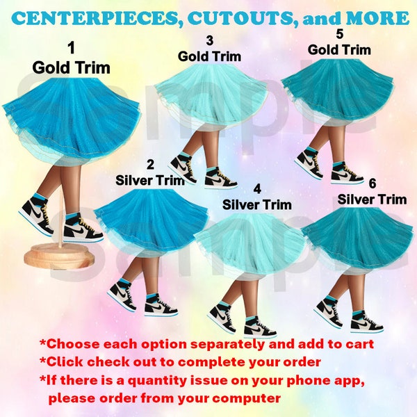 Sneaker Ball Legs Skirt Centerpiece, Cut Outs, Cups, or Plates. Sneaker Dark Legs, Fashion Party Legs Centerpieces, Turquoise Teal Tutu Legs