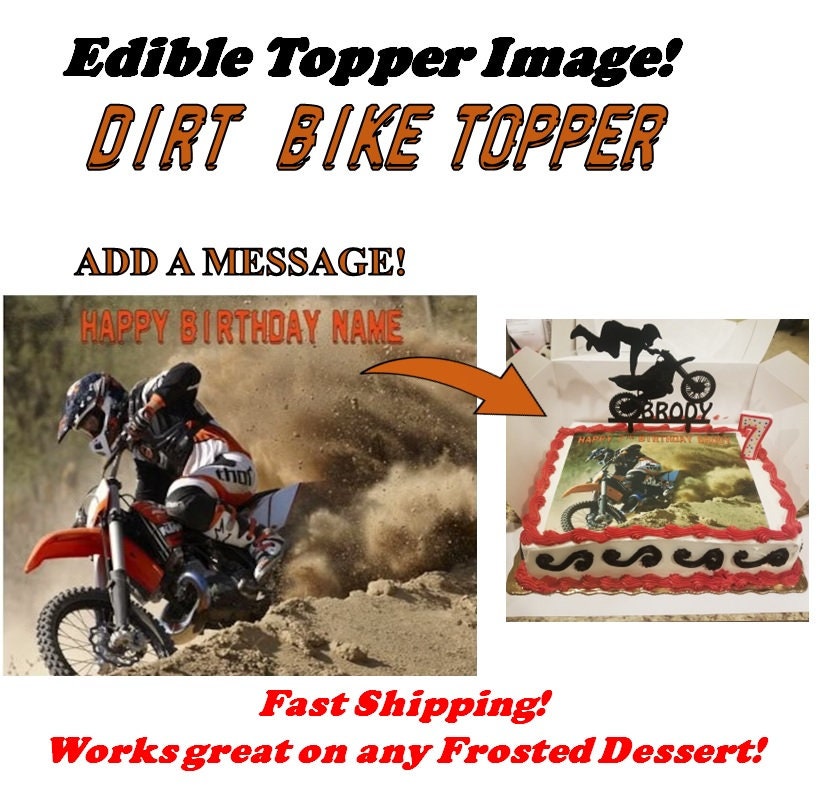 Motorcycle Racing Theme Birthday Cake Topper Extreme Sports Racing