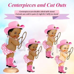 Cowgirl Baby Shower Centerpieces, Cowgirl Baby Cut Outs, Rodeo Girl Centerpieces, Baby Shower Decorations, Pink Hat Lasso, Cowgirl Prop
