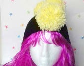 Kids Winter Hat, Pom Pom Mohawk, Ear-flap kids hat, punk Crochet hat, Boys hat, girls hat, youth hat, children 39 s beanie, Pomahawk skull cap