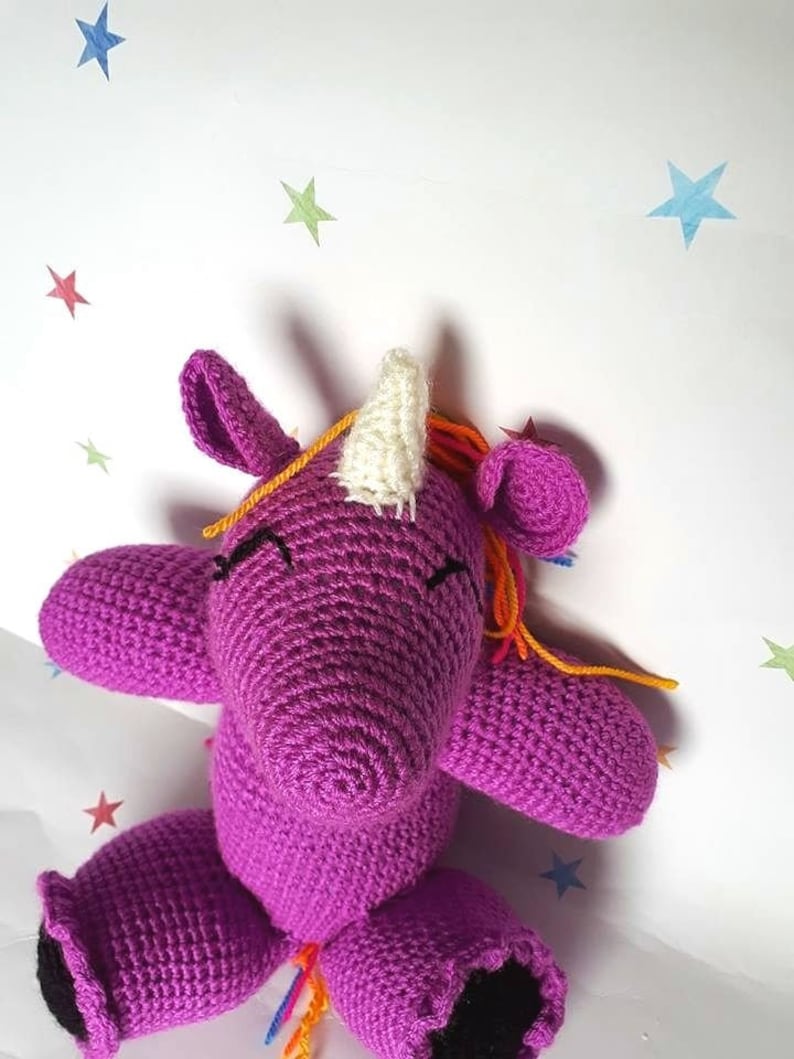 Crochet Amigurumi Pink Unicorn Girl Birthday Unicorn Gift Handmade Fairy Tale Unicorn