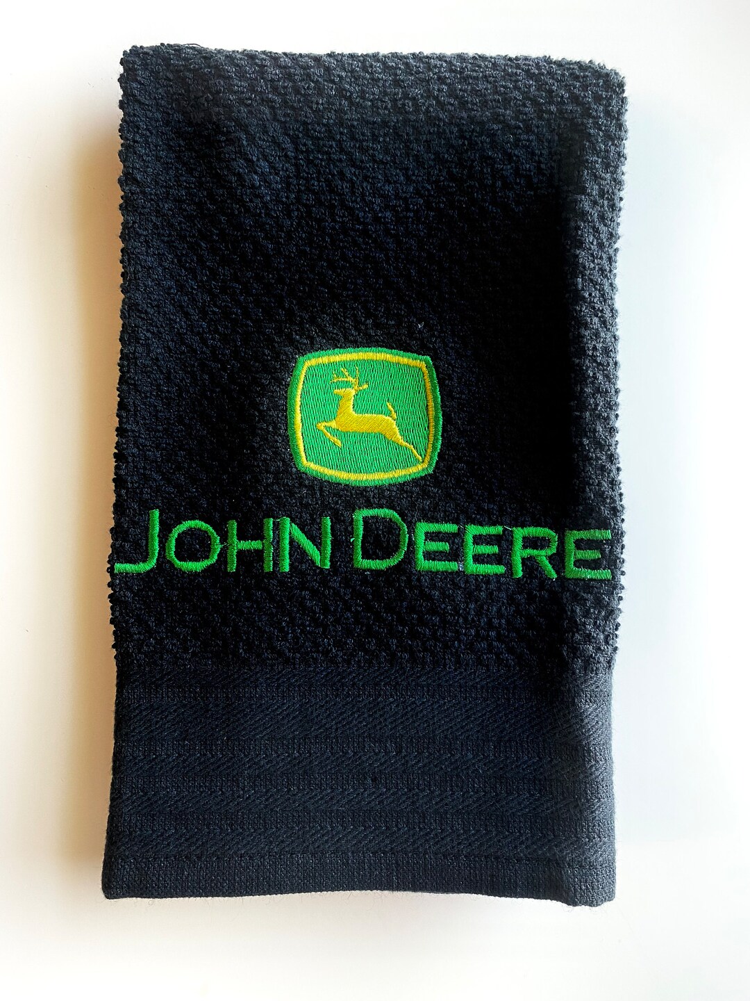 John Deere Embroidered Kitchen Towel Etsy