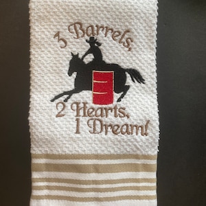 Barrel Racing embroidered towel
