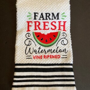 Farm Fresh Watermelon embroidered towel