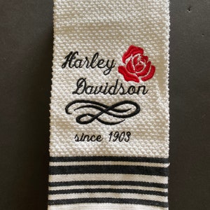 Harley Davidson lady embroidered towel