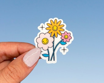 mini flower bundle sticker, tiny waterproof sticker, matte sticker, colorful sticker