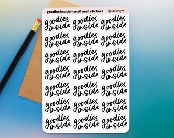 Goodies all'interno di adesivi postali, adesivi per posta ordinaria, adesivi per imballaggio, adesivi per spedizioni, adesivi per piccole imprese