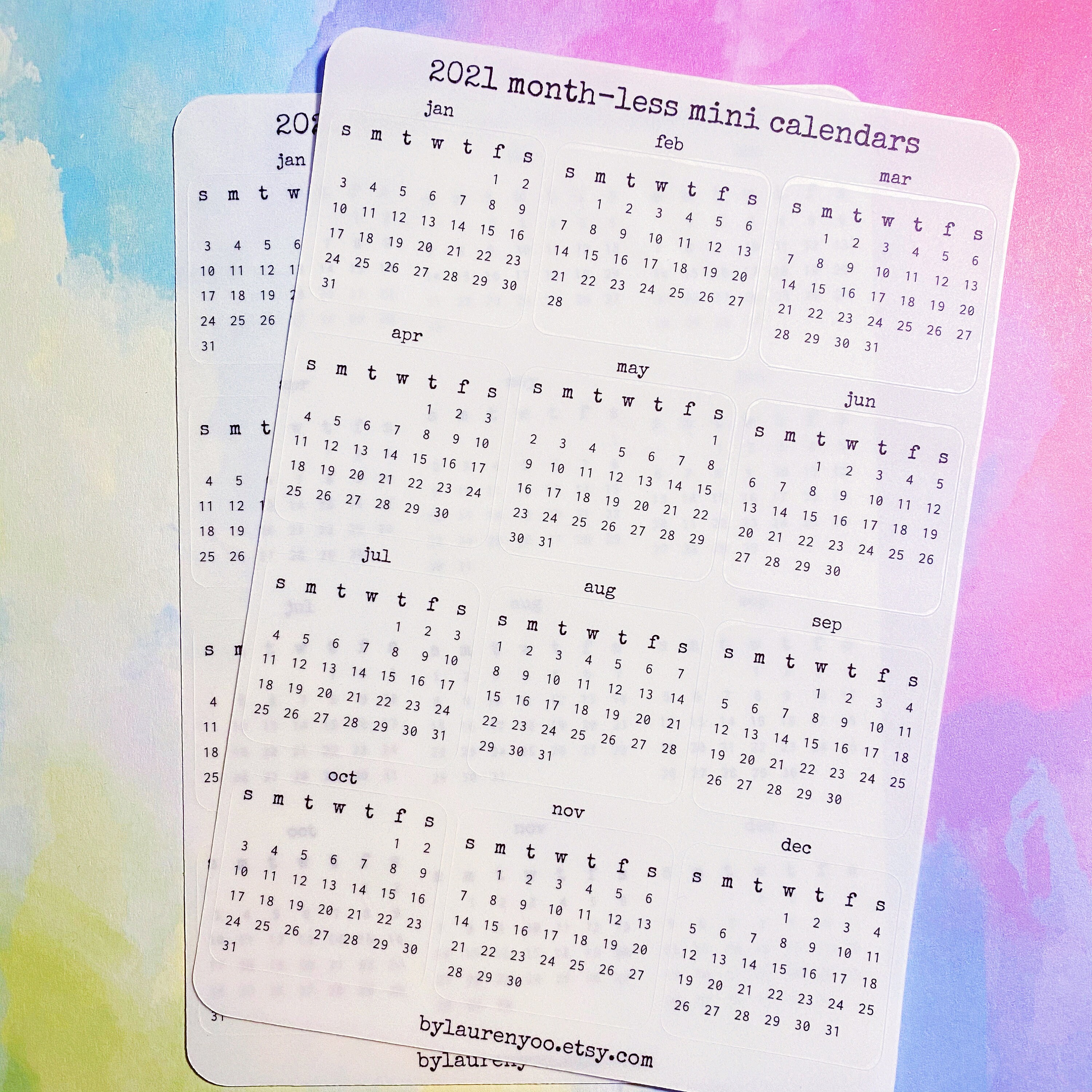 bullet journal mini calendar