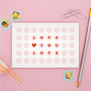 love you lots glossy postcard, cute postcard