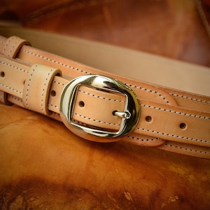 Ranger Belt- full grain vegetable tanned leather-beeswax patina