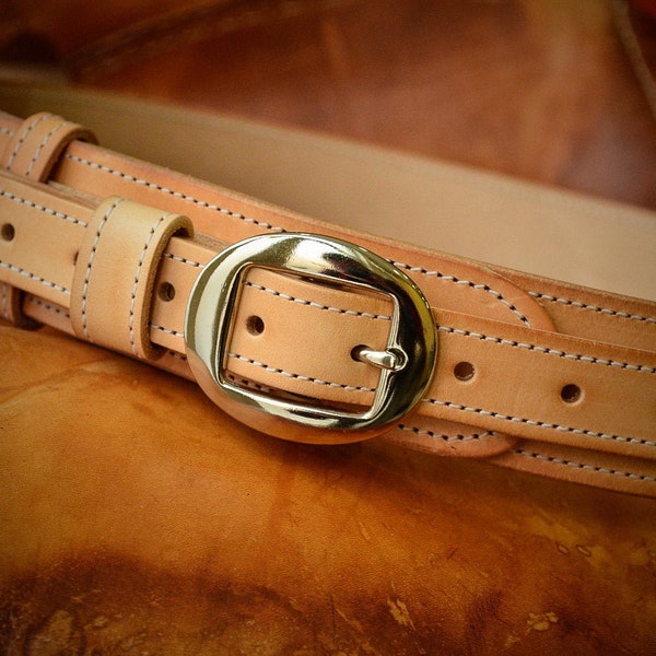 Ranger Belt- full grain vegetable tanned leather-beeswax patina