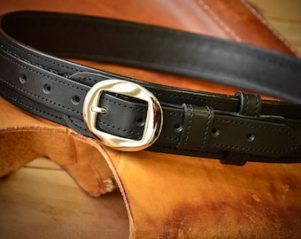 Ranger Belt- full grain vegetable tanned leather-BLACK