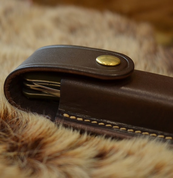 Leather Sheath for Victorinox 111mm, Buck 110, More - Molded in