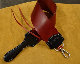 Straight razor strop in Spanish cordovan shell