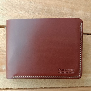 Gepersonaliseerde lederen portemonnee, lederen portemonnee voor mannen, tweevoudige portemonnee, minimalistische lederen portemonnee medium bruin