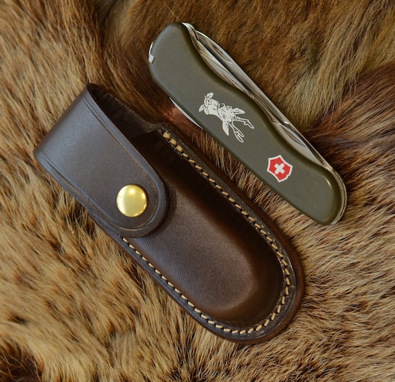 Leather Sheath for Victorinox 111mm, Buck 110, More - Molded in