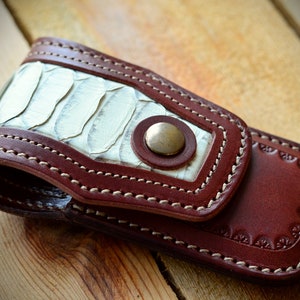 Knife Sheath With Python Insert-leather Elegant Knife Sheath, Deluxe ...