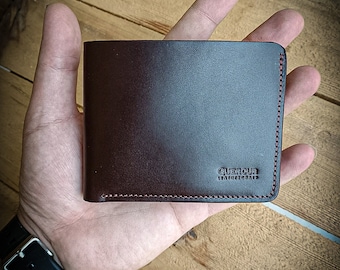 Personalized leather wallet, leather wallet for men, bifold wallet, minimalist leather wallet