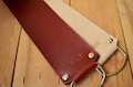 Double settler for barber knife in Spanish Shell Cordovan and soft leather product logo