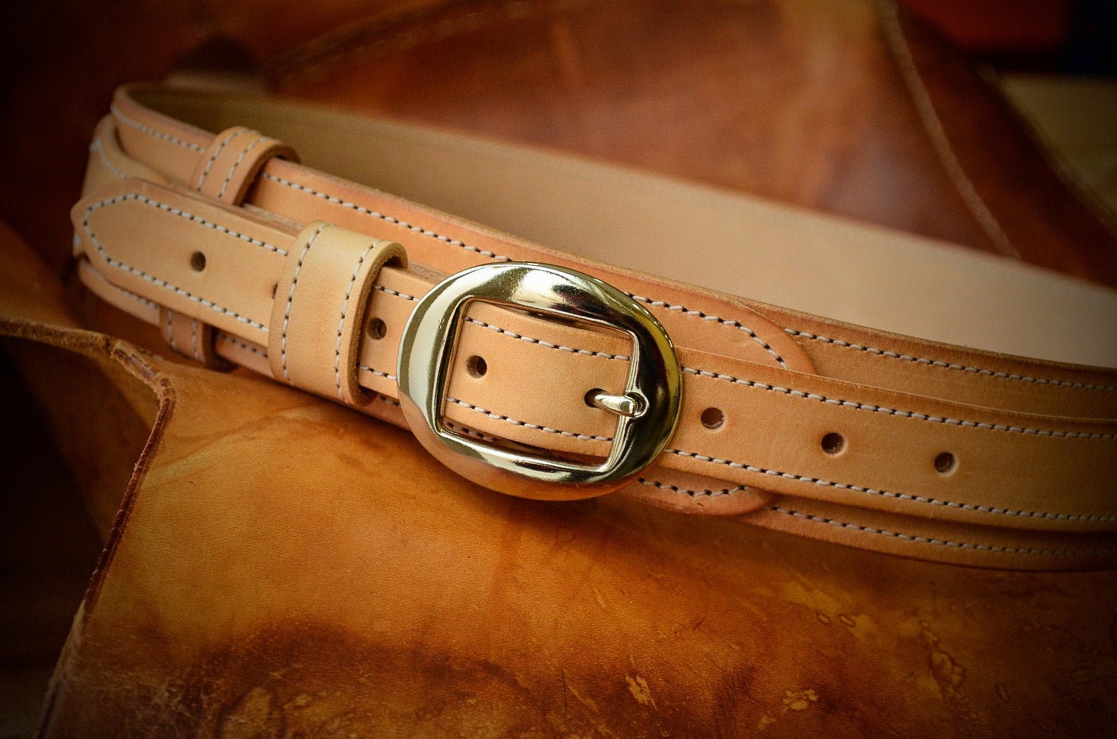 Ranger Belt- Full Grain Vegetable Tanned Leather-beeswax Patina - Etsy