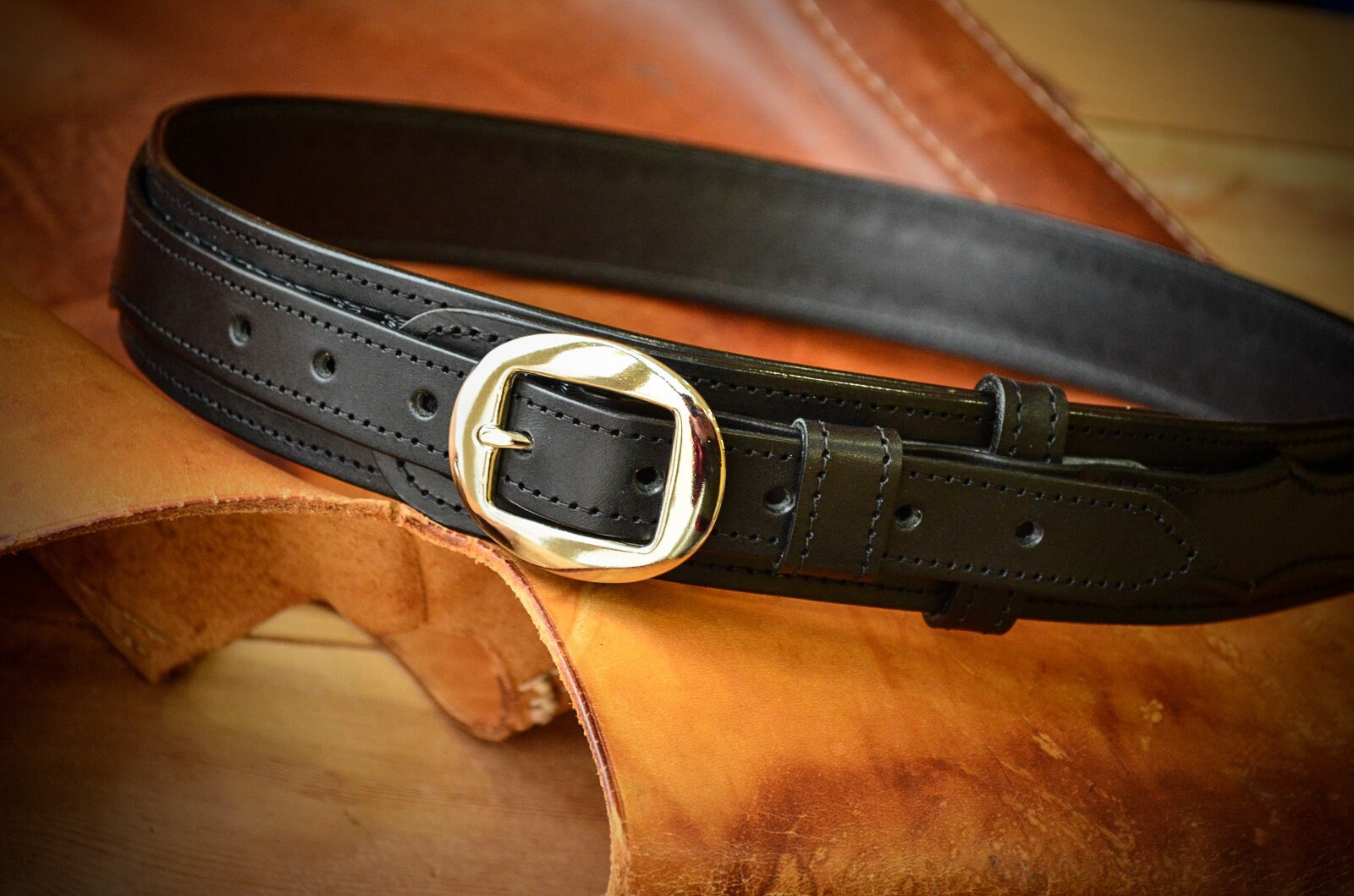 Ranger Belt- Full Grain Vegetable Tanned Leather-black - Etsy