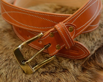 Cintura con cuciture decorative spagnole -Marrone chiaro