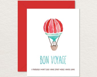 printable goodbye farewell card printable bon voyage card etsy