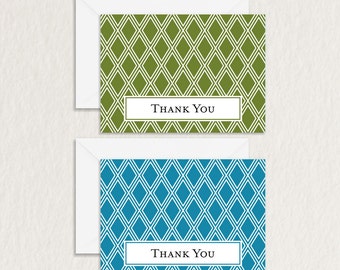 Printable Thank You Card 4 bar / Diamond Pattern / Printable Stationery