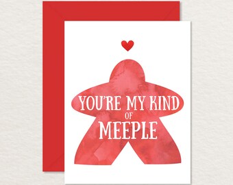 Printable Anniversary Card / Printable Meeple Card / Nerdy Printable Card /Giant Watercolor Meeple A2 / Relationship Card / Board Game Card