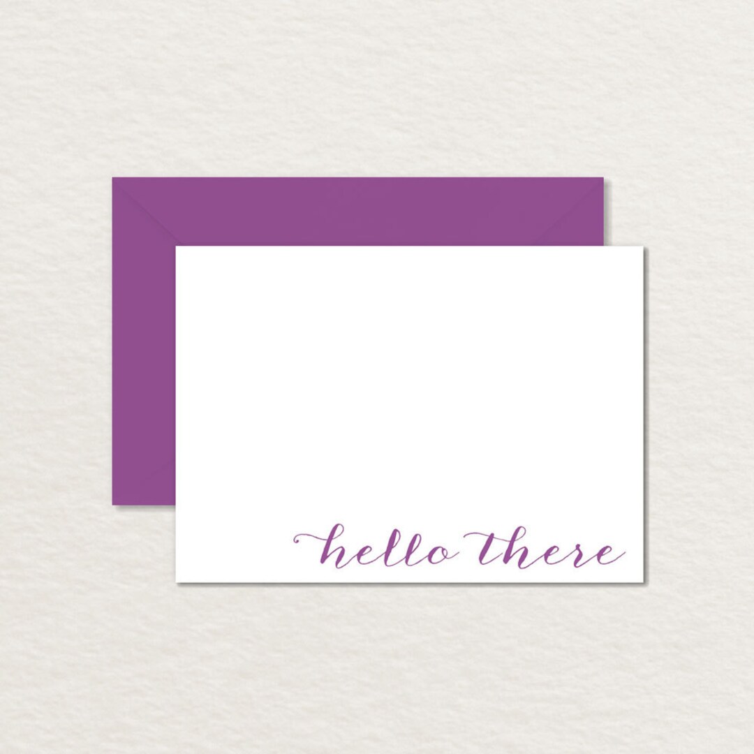 Note Card Hello Simple Note Card / Printable Note Card / Hello There 4 Bar / Printable ...
