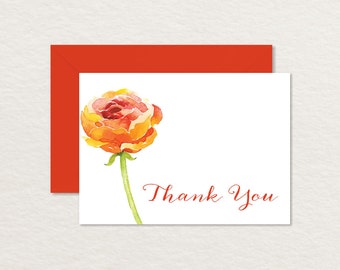 Printable Thank You Card / Watercolor Thank You / Summer Rose 4 bar / Floral Card / Rose Stationery / Wedding Thank You / Elegant Thank You