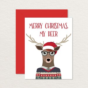 Divertente biglietto di Natale / Due versioni / Biglietto di buone feste stampabile / Biglietto di giochi di parole di Natale / Biglietto di auguri Hipster / Biglietto di Natale romantico