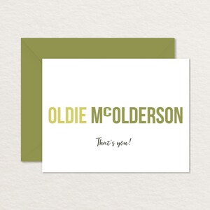 Printable Birthday Card A2 / Funny Birthday Card / Over the Hill Card / Oldie McOlderson
