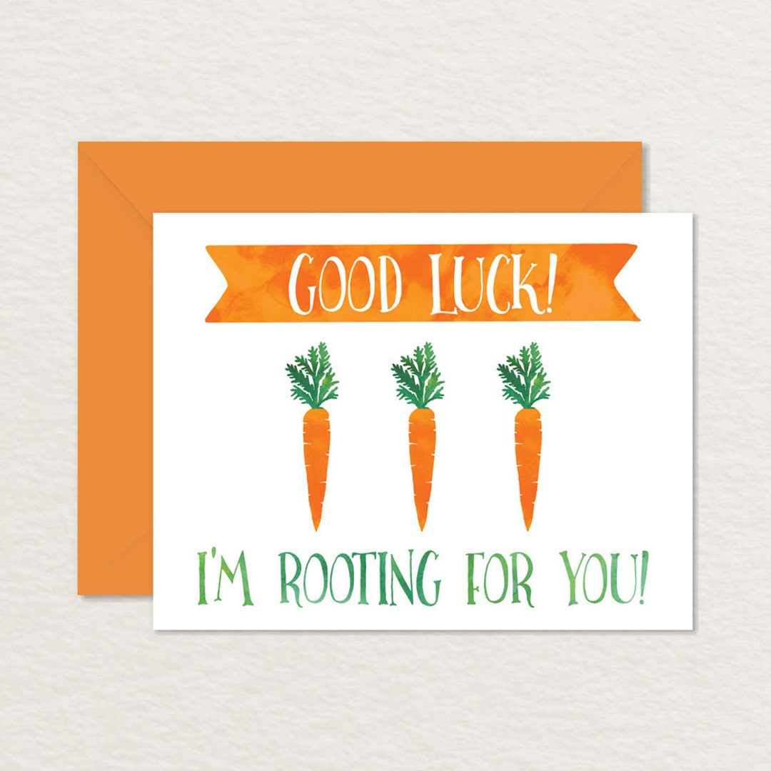 Funny Good Luck Card / Printable Good Luck Card / Vegetables / Carrots A2 / Printable Encouragement Card / Support Card / Printable Pun Card - Etsy for Free Printable Good Luck Cards