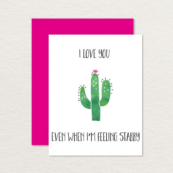Funny Valentine / Cactus Card A2 / Relationship Card / Printable Love Card  / Funny Friendship Card / Best Friend Card / Anniversary Card