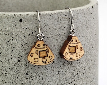 Apollo 11 Command Module Drop Earrings | Laser Cut Space & Science Jewellery