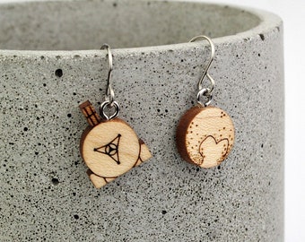 New Horizons and Pluto Drop Earrings | Laser Cut Space & Science Jewellery | Planets