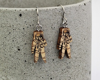 Astronaut Drop Earrings | Buzz Aldrin |  Laser Cut Space & Science Jewellery