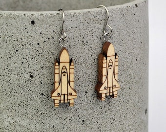 Space Shuttle Drop Earrings | Laser Cut Space & Science Jewellery