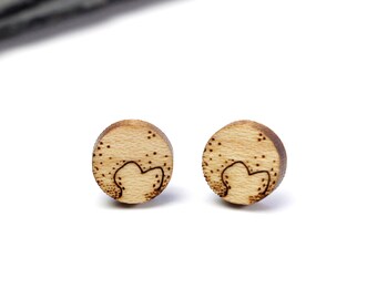 Pluto Stud Earrings | Laser Cut Space & Science Jewellery | Planets