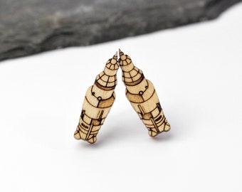 Saturn V Rocket Stud Earrings | Laser Cut Space & Science Jewellery