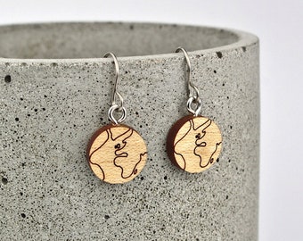 Earth Drop Earrings | Laser Cut Space & Science Jewellery | Planet Earrings