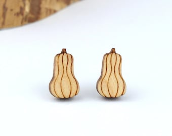 Butternut Squash Stud Earrings | Laser Cut Nature Jewellery