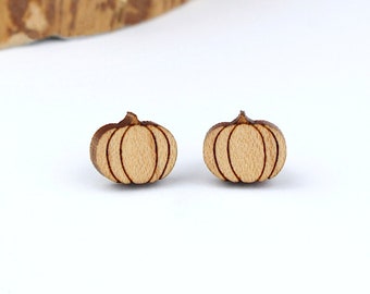 Pumpkin Stud Earrings | Laser Cut Nature Jewellery