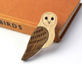 Barn Owl Brooch | Laser Cut Bird Jewellery