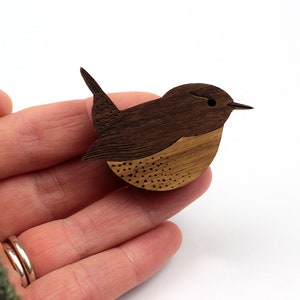 Wren Brooch Laser Cut Bird Jewellery image 2